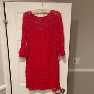 Elegant Red Lace Dress